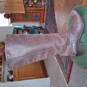 Gianluca Tombolini Brown Leather Stacked Heel Knee High Pull On Boots Size 39